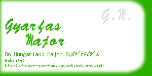 gyarfas major business card